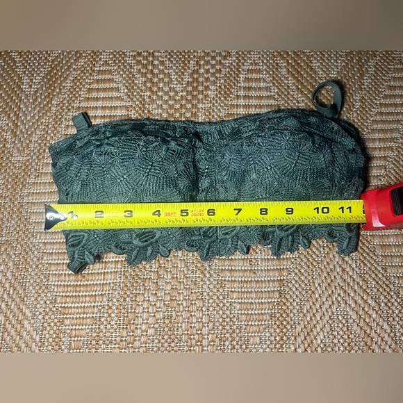 Aerie Women's Dark Green Floral Lace Bandeau Bralette, Size S - Picture 7 of 8